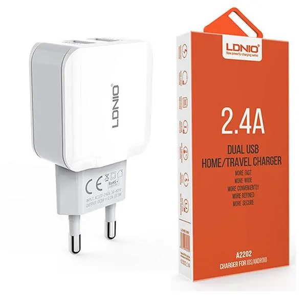 شارژر دیواری الدینیو مدل A2202 LDNIO A2202 Wall Charger - 4