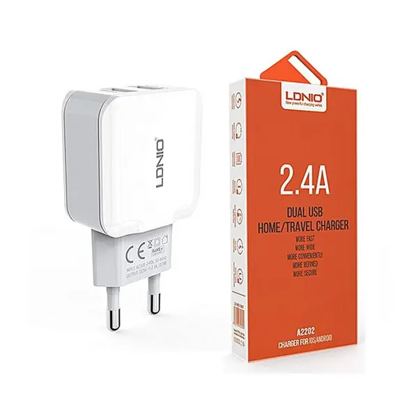 شارژر دیواری الدینیو مدل A2202 به همراه کابل microUSB - 2