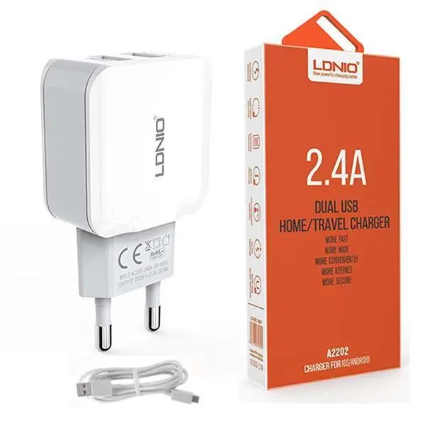 شارژر دیواری الدینیو مدل A2202 به همراه کابل microUSB - 5
