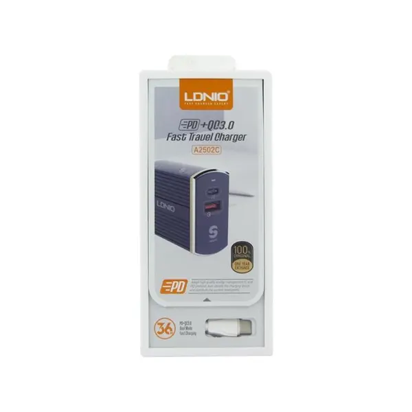 شارژر یک تیکه الدینیو مدل A2502C LDNIO A2502Q QC3.0 USB Charger - 5