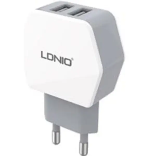 شارژر دیواری دو پورت الدینیو مدل DL-AC61 LDNIO DL-AC61 2.4A Dual USB Wall Charger - 5