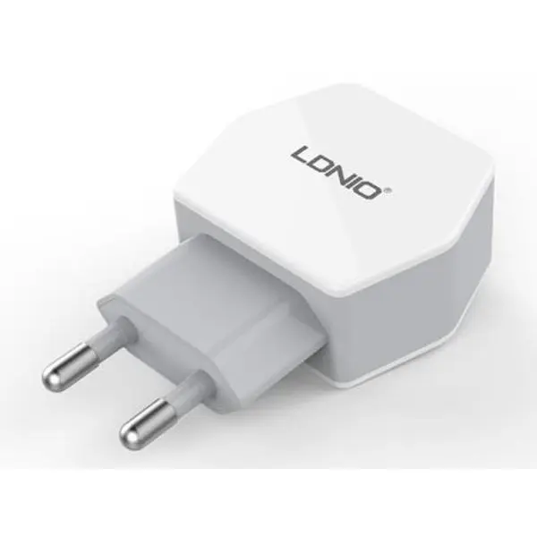 شارژر دیواری دو پورت الدینیو مدل DL-AC61 LDNIO DL-AC61 2.4A Dual USB Wall Charger - 2