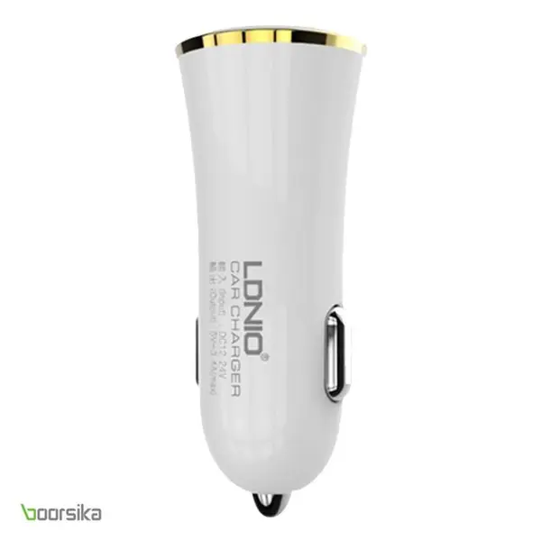 شارژر فندکی الدینیو مدل DL-C28 همراه با کابل لایتنینگ LDNIO DL-C28 Car Charger With Lightning Cable - 2