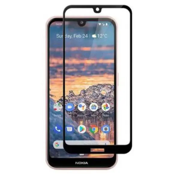 گلس نوکیا full glue glass nokia 3.2 تمام صفحه و تمام چسب Nokia 3.2 Full Cover Glass Screen Protector - 5
