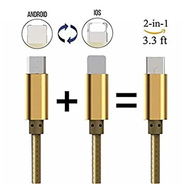 کابل پکدار LDNIO 2in1 Micro and Lightning LC88 - 3