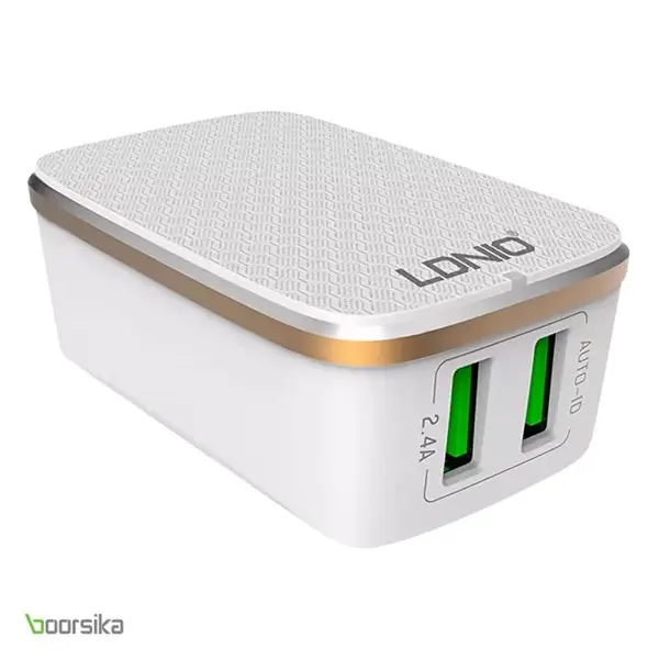 شارژر دو پورت LDNIO A2204 USB Travel Charger همراه با کابل - 2