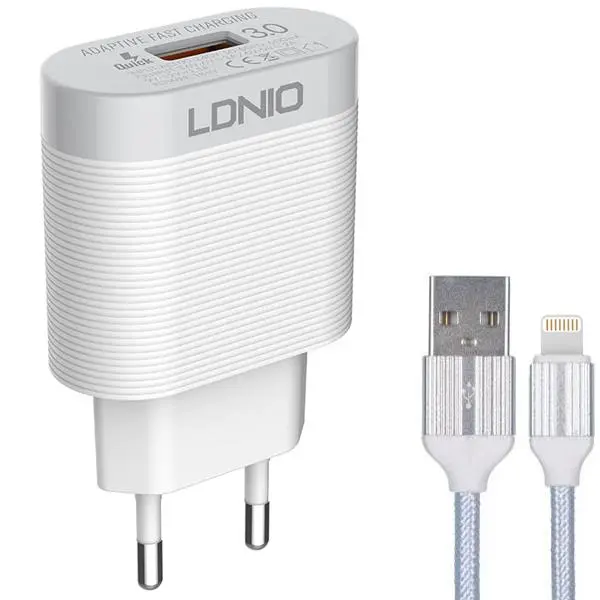 شارژر دیواری الدینیو مدل LDNIO A303Q به همراه کابل Micro USB LDNIO A303Q Wall Charger Cable - 2