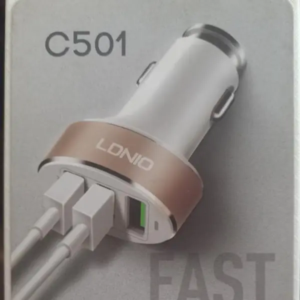 شارژر فندکی LDNIO C501 3USBFAST CHARGER EXPERT5.1A