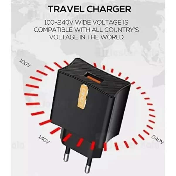 پک شارژر دیواری و شارژر فندکی و پاوربانک الدینیو LDNIO CC200 Mobile Charging Kit