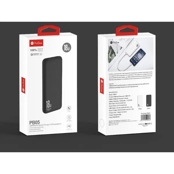 پاور بانک پرووان ProOne Power Bank PB05 10000 mah Fast ProOne PB05 10000mAh Power Bank