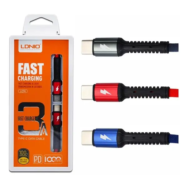 کابل فست شارژ Type C به Type C الدنیو LDNIO Fast charging LC91 1 متر - 5