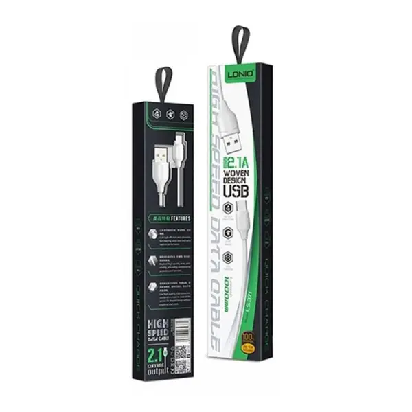 کابل تبدیل USB به USB-C الدینیو مدل LS371 طول 1 متر Ldnio LS371 Charging Cable Micro USB - 5