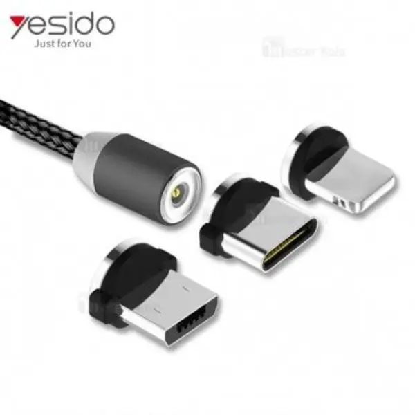 کابل شارژ مگنتی سه کاره 2.4 آمپر یسیدو Yesido CA-11 Magnetic Cable - 5