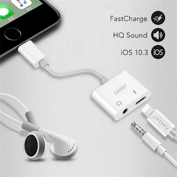 مبدل Lightning Earldom OT16 به جک 3.5mm و شارژر - 5
