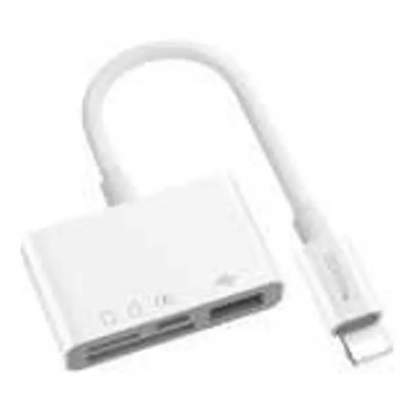 کابل OTG و رم ریدر آیفون یسیدو YESIDO GS12 Yesido GS12 lightning to USB + TF MicroSD + Lightning OTG Adapter - 4