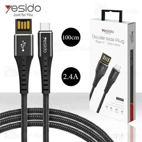 کابل Type C یسیدو Yesido CA34 Type-C Cable توان 2.4 آمپر - 5