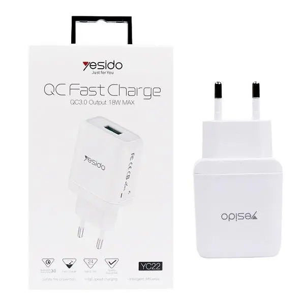 شارژر دیواری فست شارژ یسیدو مدل YC22 توان ۱۸ وات - 4