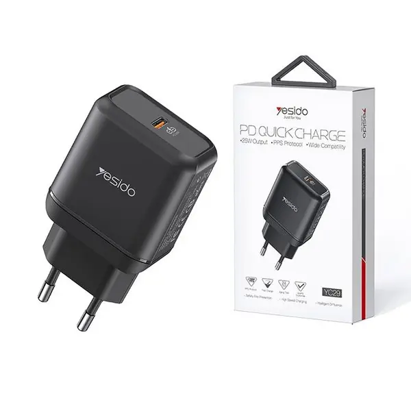 شارژر دیواری یسیدو مدل YC29 توان 25 وات Yesido YC29 Charger 25W - 2
