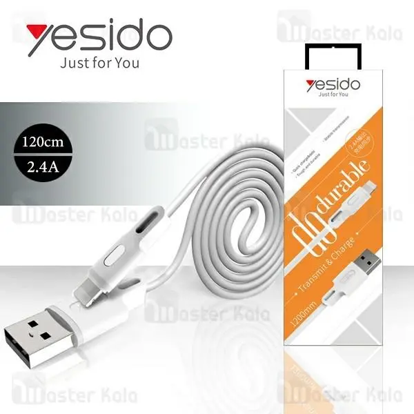 کابل لایتنینگ یسیدو Yesido CA-19 Lightning Cable توان 2.4 آمپر و طول 1.2 متر - 5