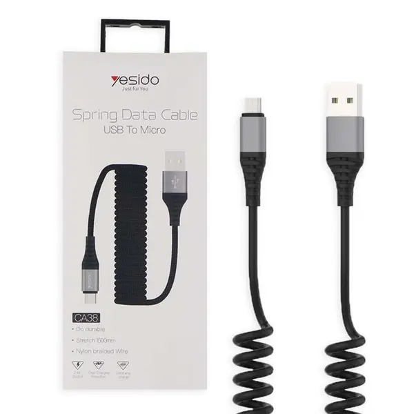کابل کنفی فنری آیفونی Yesido CA38 1.5m - 3
