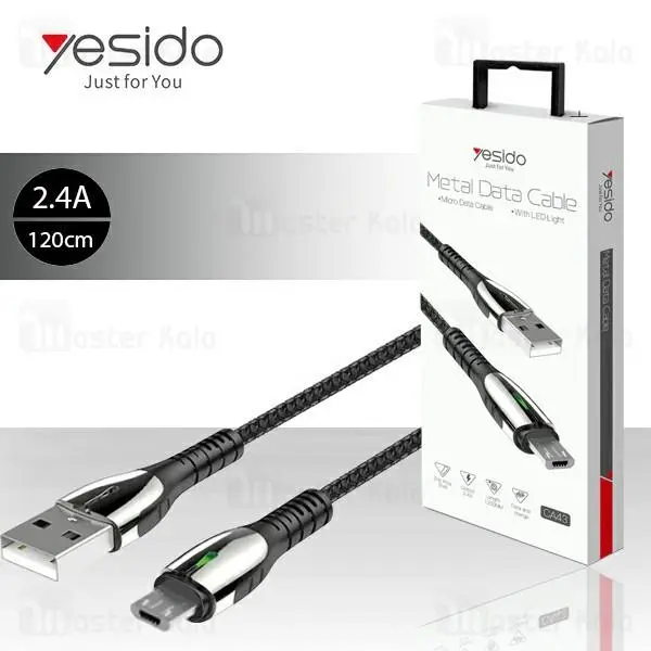 کابل میکرو یو اس بی یسیدو Yesido CA43 Metal Charging Cable توان 2.4 آمپر - 5
