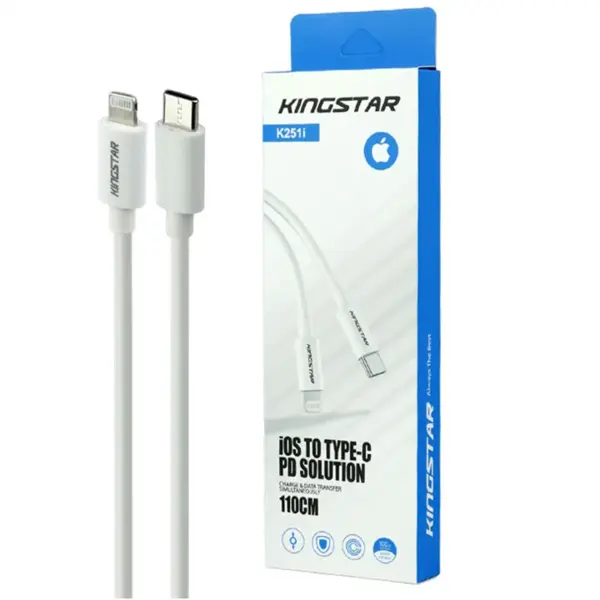 کابل شارژ 1.2 متری Type-C به Lightning کینگ استار مدل K251i - 3