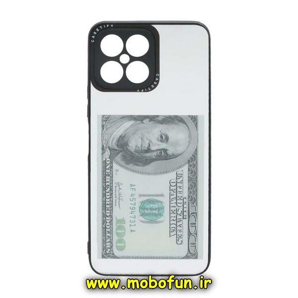 قاب گوشی Honor X8 4G آنر پشت گلس آینه ای CASETIFY طرح 100 دلاری مشکی کد 71