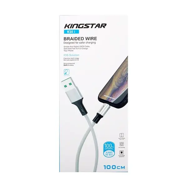 کابل شارژ لایتنینگ کینگ استار مدل K16i Kingstar K16i USB To Lightning Cable - 5