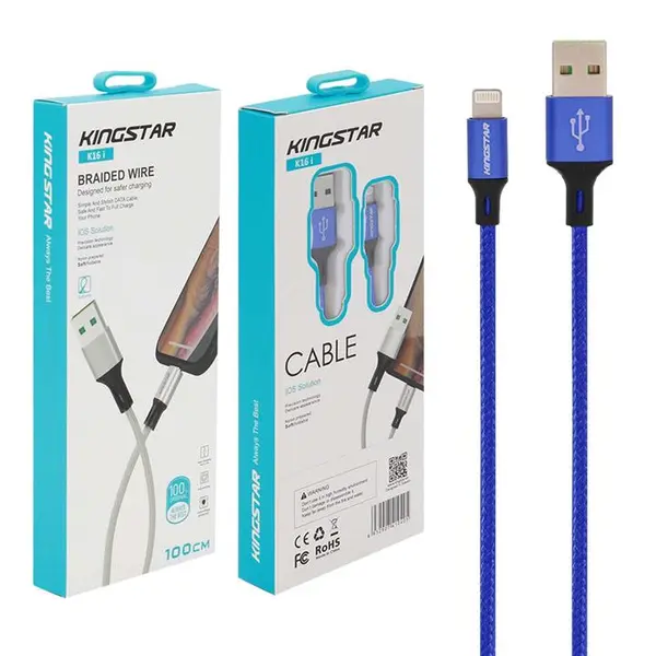 کابل شارژ لایتنینگ کینگ استار مدل K16i Kingstar K16i USB To Lightning Cable - 4