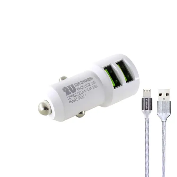 شارژر فندکی کینگ استار مدل KC114 i به همراه کابل لایتنینگ Kingstar KC114 i Car Charger With Lightning Cable - 4