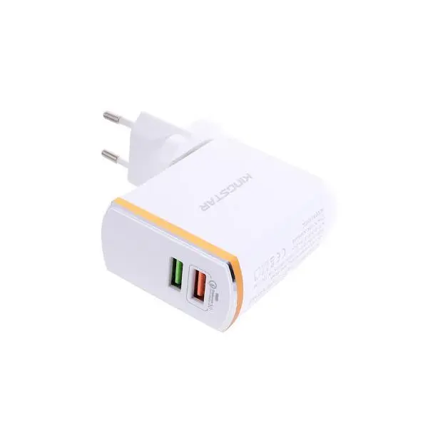 شارژر دیواری فست شارژ دو پورت Kingstar مدل K2502QC به همراه کابل Type-C Kingstar K2502QC Wall Charger - 3