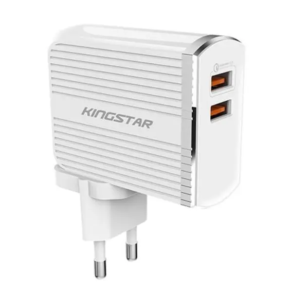 شارژر دیواری فست شارژ دو پورت Kingstar مدل K2502QC به همراه کابل Type-C Kingstar K2502QC Wall Charger - 2