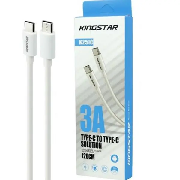 کابل تبدیل KingStar K251C Type-C to Type-C 3A 1.2m - 2