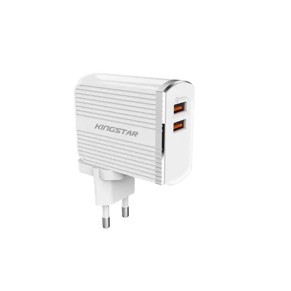 شارژر دیواری فست شارژ دو پورت Kingstar مدل K2502QC به همراه کابل Type-C Kingstar K2502QC Wall Charger - 4
