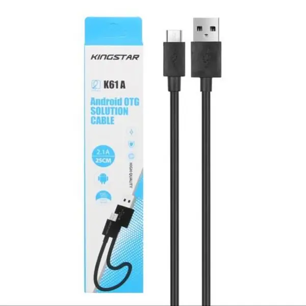 کابل شارژ پاوربانک اندروید KingStar مدل K61A-مشکی