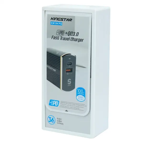 شارژر دیواری KINGSTAR مدل KW194 PQ Kingstar KW194PQ Fast Charge 36W Wall Charger - 4
