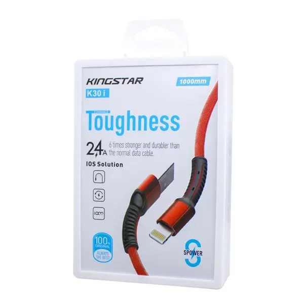 کابل تبدیل USB به لایتنینگ کینگ استار مدل K30 i طول 1 متر - 3