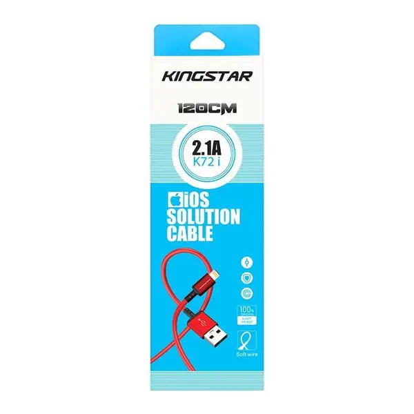 کابل تبدیل USB به لایتنینگ کینگ استار مدل k72i طول 1.2 متر Kingstar K72i USB To Lightining Cable 1.2M - 2