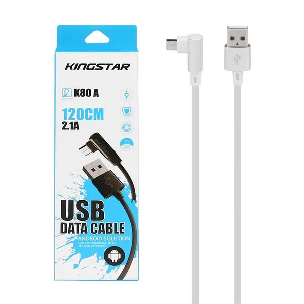 کابل تبدیل USB به microUSB کینگ استار مدل K80A طول 1.2 متر Kingstar K80A MicroUSB to USB 1.2m - 5