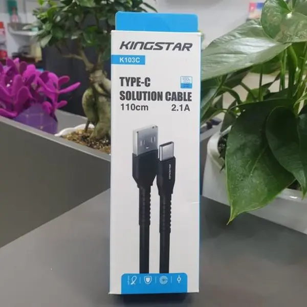 کابل شارژر و تبدیل USB به USB-C کینگ استار مدل K103C طول 1.1 متر