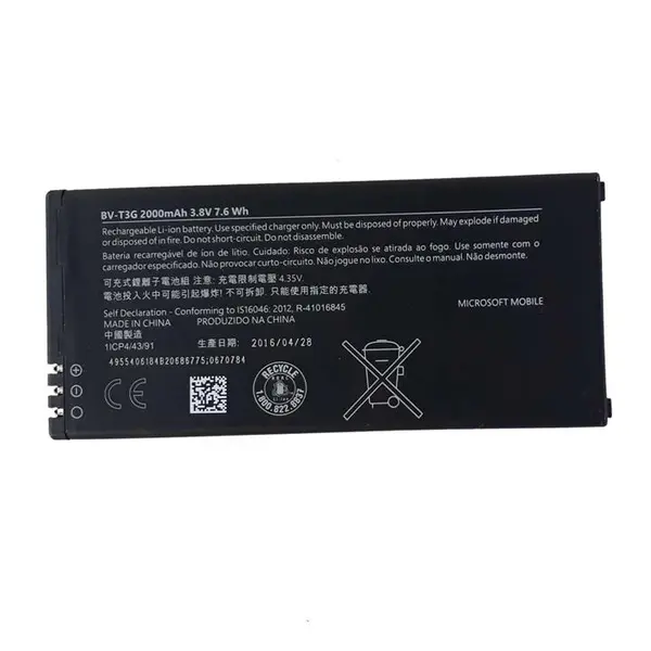 باتری موبایل مایکروسافت مدل BV-T3G با ظرفیت 2000mAh مناسب برای گوشی موبایل مایکروسافت Lumia 650 Microsoft BV-L4A 2200 mAh Mobile Phone Battery For Microsoft Lumia 650 - 5