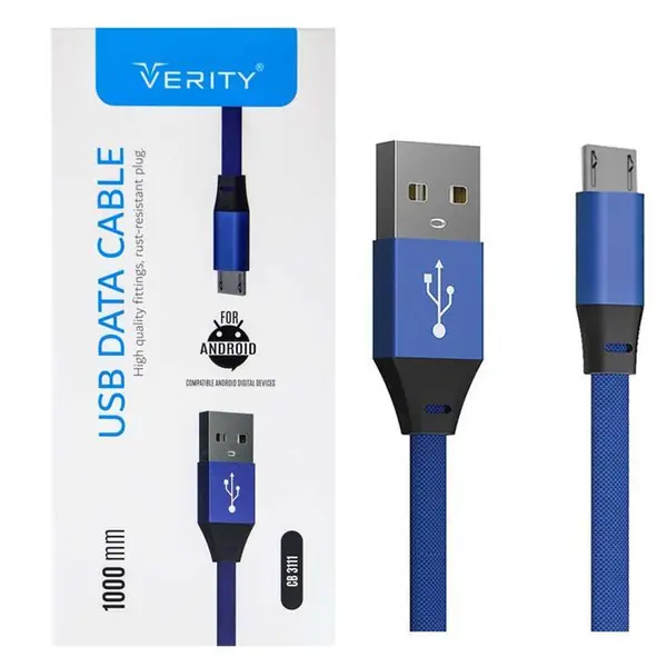 کابل شارژ اندروید وریتی مدل CB 3111 به طول 1 متر Verity CB3111 1m MicroUSB Cable - 3