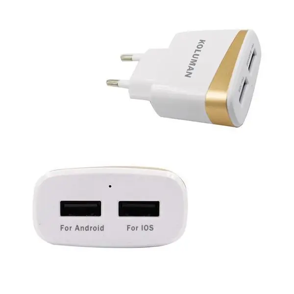 شارژر دیواری کولومن مدل KC-H100 به همراه کابل microUSB Dual-USB Wall Charger - 2