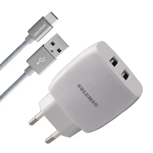 شارژر دیواری کلومن مدل KC-H705 به همراه کابل تبدیل USB -C