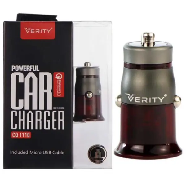 شارژر فندکی فست شارژ Verity CQ1110 3.0A+MicroUSB Cable Car Charger - 2