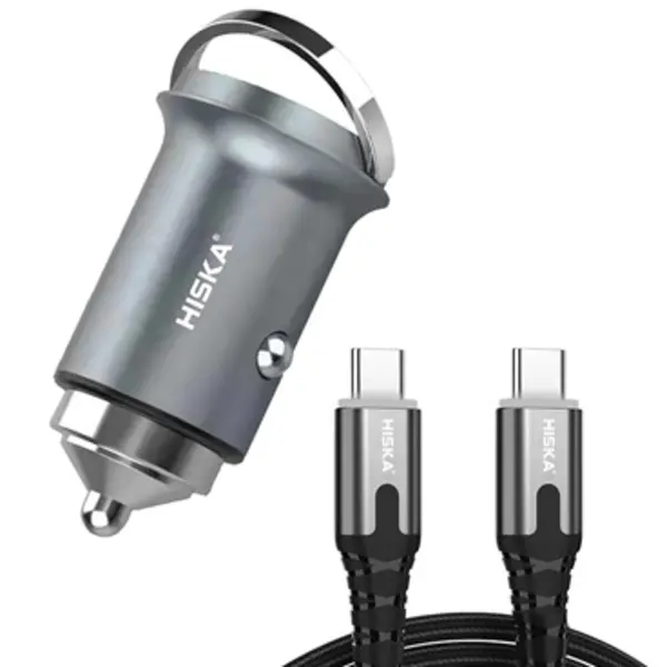 شارژر فندکی هیسکا مدل HCC-306 به همراه کابل تبدیل USB-C - 2