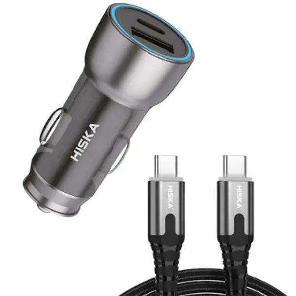 شارژر فندکی هیسکا مدل HCC-316 به همراه کابل تبدیل USB-C - 2