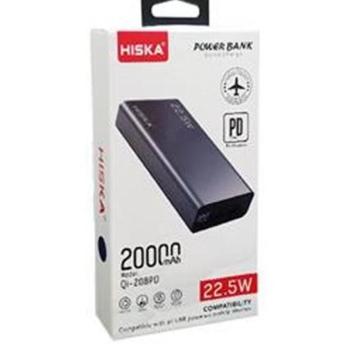 پاور بانک HISKA LP-221  ظرفیت 20000mah-  رنگ مشکی-ورودی میکرو و type C