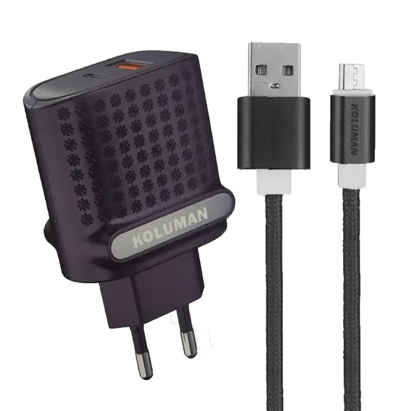 شارژر دیواری کلومن مدل KC-H110 به همراه کابل تبدیل MicroUSB - 2
