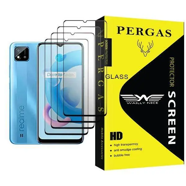 محافظ صفحه نمایش وایلی نایس مدل Pergas Glass MIX004 مناسب برای گوشی موبایل ریلمی C20 بسته چهار عددی Waily Nice Pergas Glass MIX004 Screen Protector For Realme C20 Pack Of 4